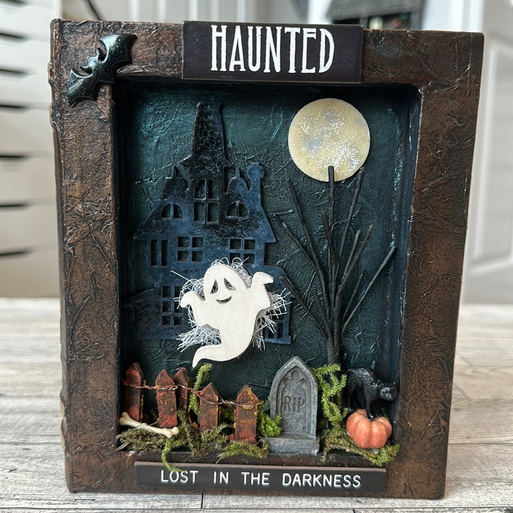 Halloween mixed media storage “book.”